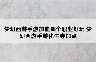 梦幻西游手游加血哪个职业好玩 梦幻西游手游化生寺加点